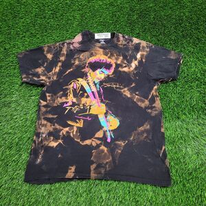 Jimmy-Hendrix Colorful Shirt Womens Large 20x26 Black
